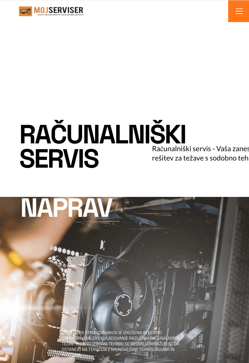 Izdelava Spletne Strani Moj Serviser