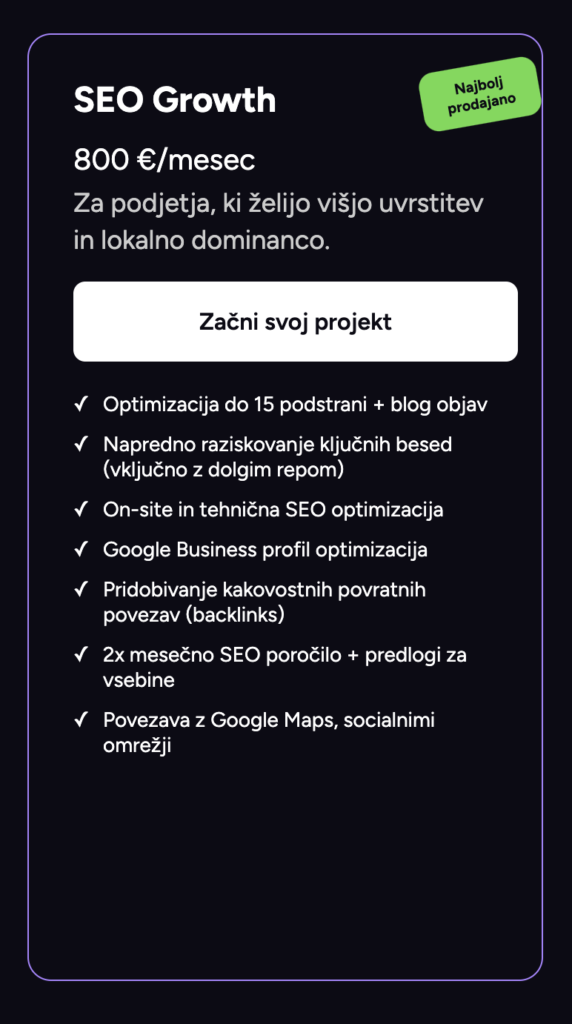 Seo Optimizacija Cena Growth